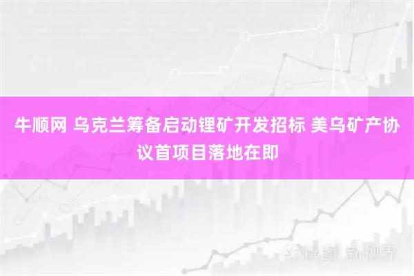 牛顺网 乌克兰筹备启动锂矿开发招标 美乌矿产协议首项目落地在即