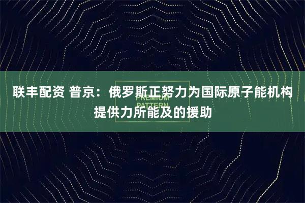 联丰配资 普京：俄罗斯正努力为国际原子能机构提供力所能及的援助