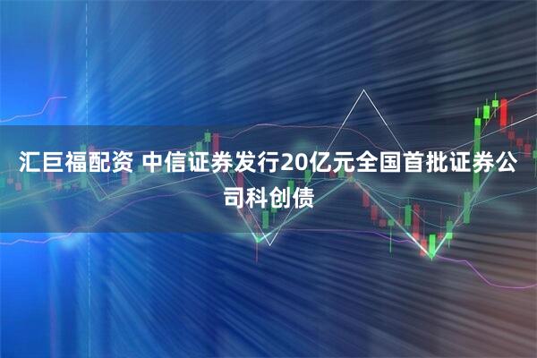 汇巨福配资 中信证券发行20亿元全国首批证券公司科创债