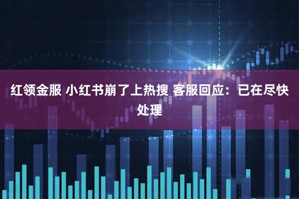 红领金服 小红书崩了上热搜 客服回应：已在尽快处理